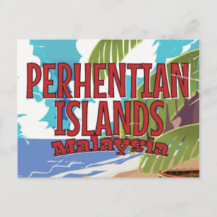 Perhentian-eilanden Maleisië vintage reisaffiche Briefkaart