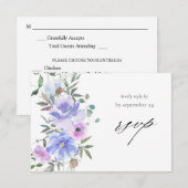 Peri en Paars met een gemiddelde RSVP-kaart RSVP Kaartje (Voorkant / Achterkant)