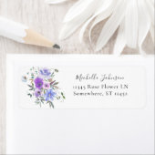 Peri & Paarse Floral Return Address Label (Insitu)