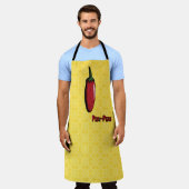 Peri-Peri Chili Pepper All-Over Print Apron Schort (Gedragen)