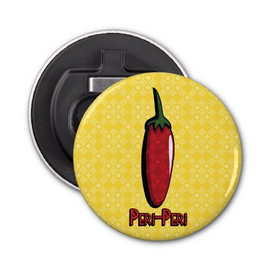 Peri-Peri Chili Pepper Bottle Open Button Flesopener (Voorkant)