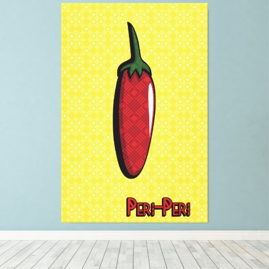 Peri-Peri Chili Pepper Canvas Kunst (Insitu (Houten vloer))