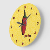 Peri-Peri Chili Pepper Clock Grote Klok (Hoek)