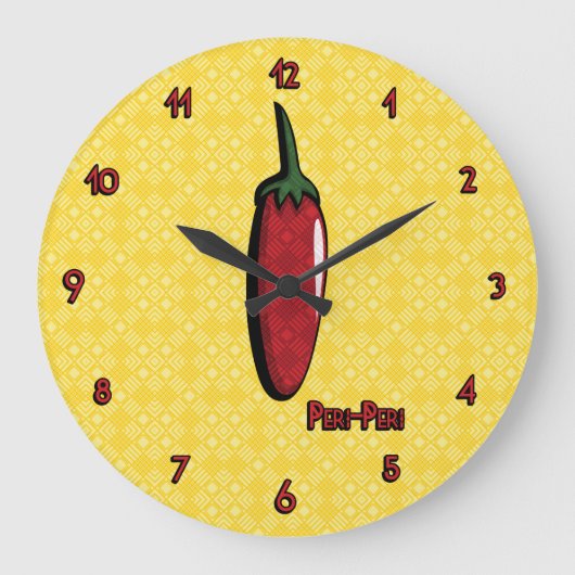 Peri-Peri Chili Pepper Clock Grote Klok (Voorkant)