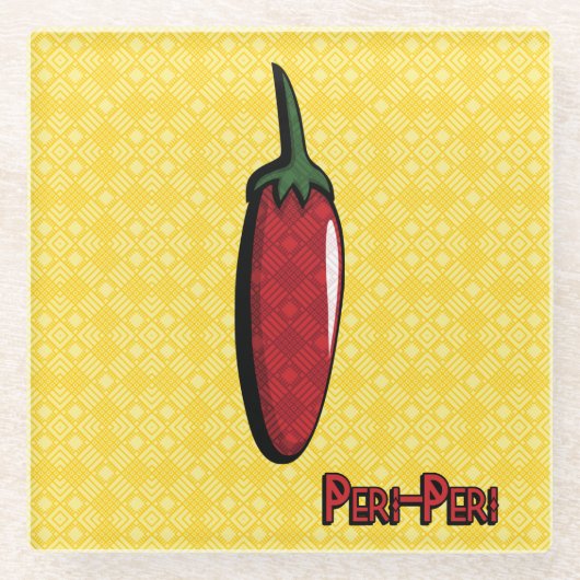 Peri-Peri Chili Pepper Glass Onderzetter (Voorkant)
