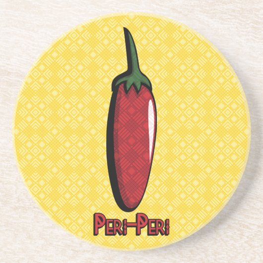 Peri Peri Chili Pepper Sandstone Coaster Zandsteen Onderzetter (Voorkant)