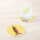 Peri Peri Chili Pepper Sandstone Coaster Zandsteen Onderzetter (Zijkant)