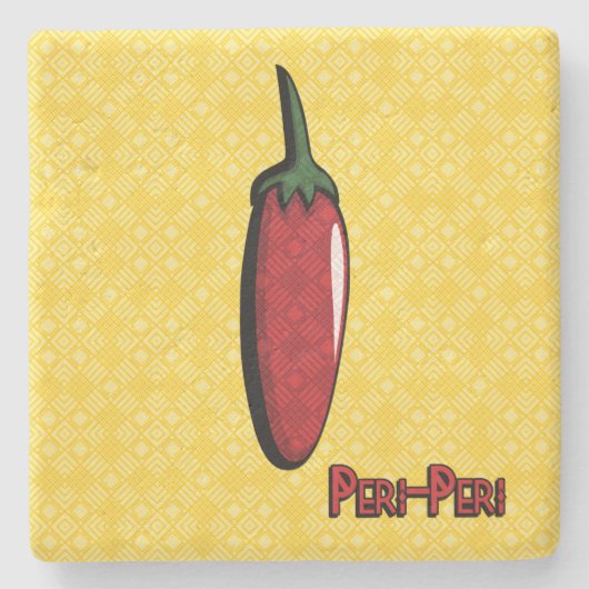 Peri-Peri Chili Pepper Stone Onderzetter (Voorkant)
