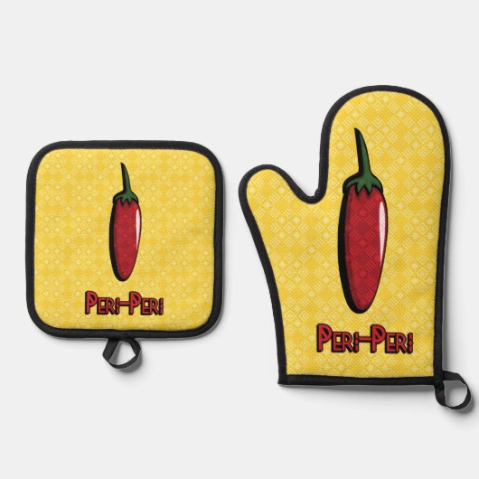 Peri-Peri Chilipeper Ovenwant & Pannenlap Set (Voorkant)