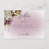 Peri White Mauve Floral Modern Reception Kaart (Voorkant)