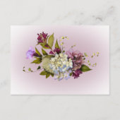 Peri White Mauve Floral Modern Reception Kaart (Achterkant)