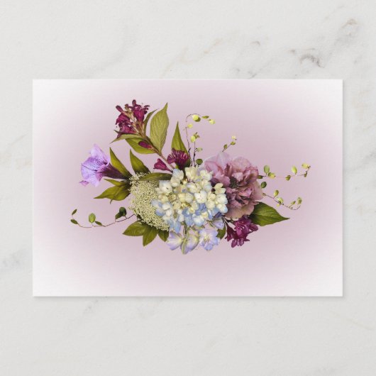 Peri White Mauve Floral Modern Reception Kaart (Achterkant)