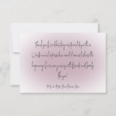 Peri White Mauve Floral Modern Weddenschap Bedankt (Achterkant)