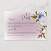 Peri White Mauve Floral Moderne details Informatiekaartje (Voorkant)