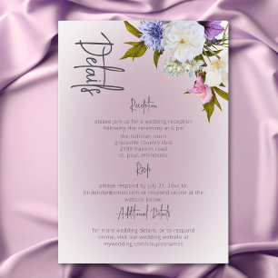 Peri White Mauve Floral Moderne details Informatiekaartje