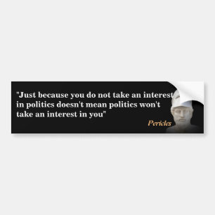 Pericles citeren over beleid bumpersticker