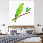 Perico verde del trópico canvas afdruk (Insitu (Slaapkamer))