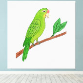Perico verde del trópico canvas afdruk (Insitu (Houten vloer))