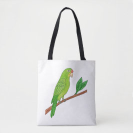 Perico verde del trópico tote bag
