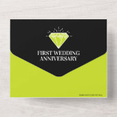 Peridot 1e huwelijksfeest gemstone all in one uitnodiging (Achterkant)