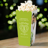Peridot 1e trouwdag groen twee foto's bedankdoosjes