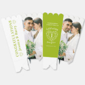 Peridot 1e trouwdag groen twee foto's bedankdoosjes (Ongevouwen)