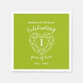 Peridot 1e verjaardag 1 jaar liefdesservetten servet (Voorkant)
