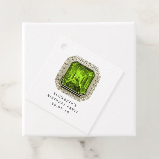 Peridot August Birthstone Bedankjes Labels (In situ)