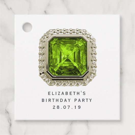 Peridot August Birthstone Bedankjes Labels (Voorkant)