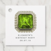 Peridot augustus geboortesteen bedankjes labels (Voorkant)