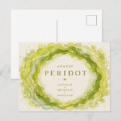Peridot Augustus Geboortesteen Briefkaart (Voorkant / Achterkant)