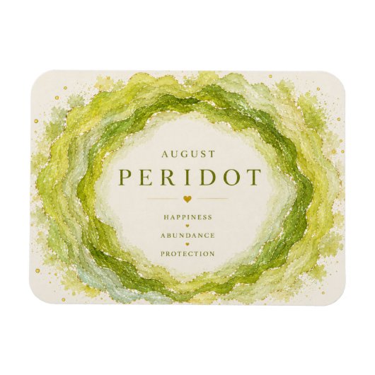 Peridot Augustus Geboortesteen Flexi Magneet (Horizontaal)