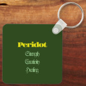 Peridot Birthstone - augustus Sleutelhanger (Achterkant)