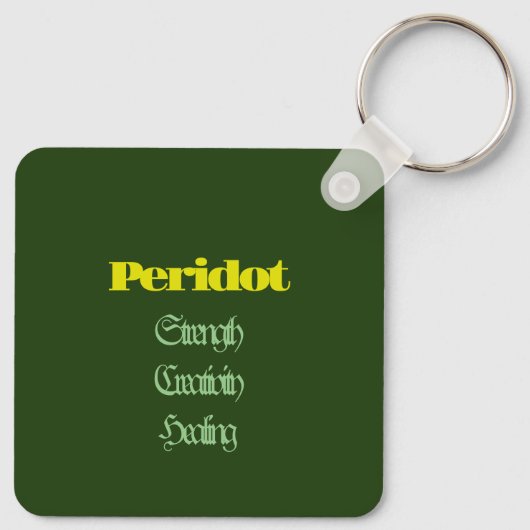 Peridot Birthstone - augustus Sleutelhanger (Achterkant)