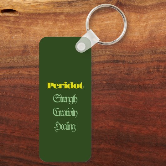 Peridot Birthstone - augustus Sleutelhanger (Achterkant)