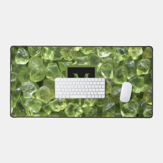Peridot Birthstone Monogram Personalized Name Bureaumat (Keyboard & Muis)