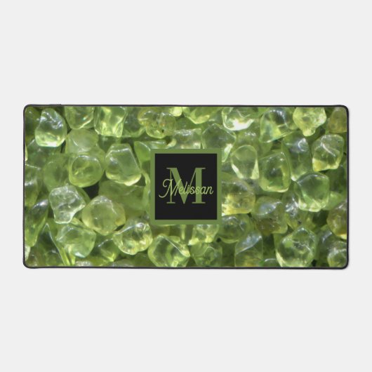 Peridot Birthstone Monogram Personalized Name Bureaumat (Voorkant)