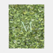 Peridot Birthstone Monogram Persoonlijke naam Fleece Deken (Voorkant)
