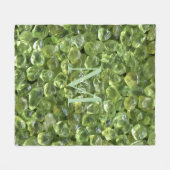 Peridot Birthstone Monogram Persoonlijke naam Fleece Deken (Voorkant (Horizontaal))