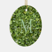 Peridot Birthstone Monogram Persoonlijke naam Keramisch Ornament (Rechts)
