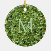 Peridot Birthstone Monogram Persoonlijke naam Keramisch Ornament (Achterkant)