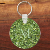 Peridot Birthstone Monogram Persoonlijke naam Sleutelhanger (Voorkant)
