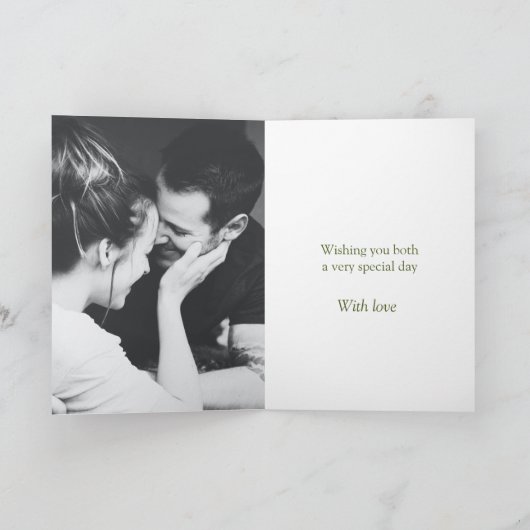 Peridot bruiloft op foto groen kaart (Binnen)