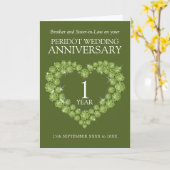 Peridot bruiloft op foto groen kaart (Gele Bloem)