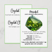 Peridot Crystal Betekenis Kaart (Voorkant / Achterkant)