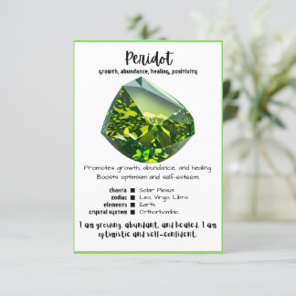 Peridot Crystal Betekenis Kaart