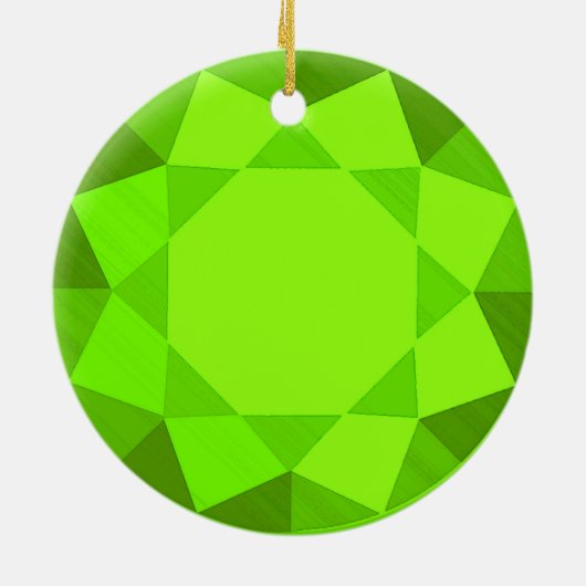 Peridot edelsteen / juweel grafisch Afbeelding Keramisch Ornament (Achterkant)