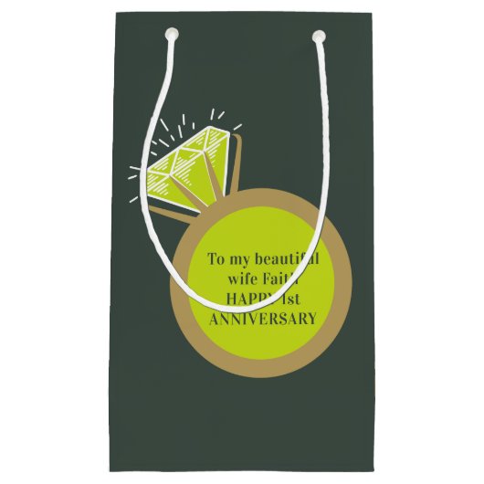 Peridot Eerste bruiloft Jubileum 1 jaar gunst Klein Cadeauzakje (Voorkant)