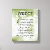 Peridot geboortesteen - Augustus gedicht kunst can Canvas Afdruk (Voorkant)