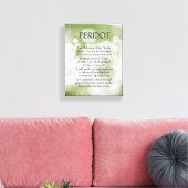 Peridot geboortesteen - Augustus gedicht kunst can Canvas Afdruk (Insitu (Woonkamer))